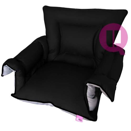 Cubresilla SANILUXE acolchoado preto-cinzento S