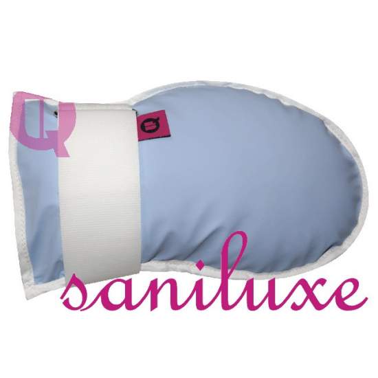 Manopla antiescaras ACOLCHADA IMPERMEABLE CELESTE T/M (unidad)