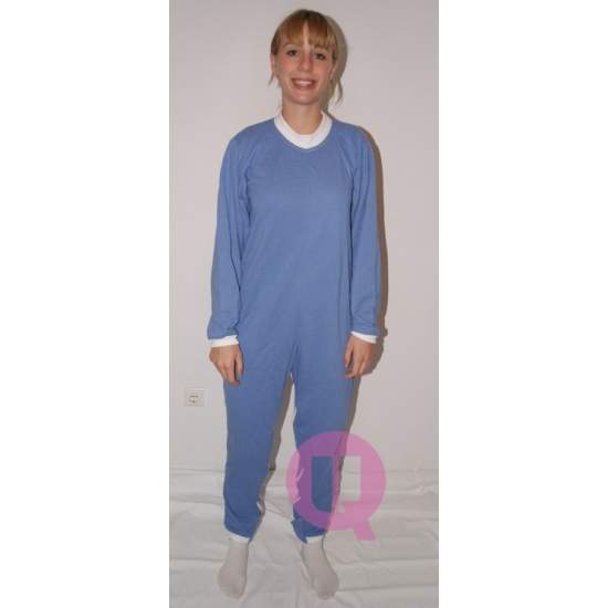 Pijama antipañal LARGO / MANGA LARGA CELESTE Tallas S - M - L - XL – XXL