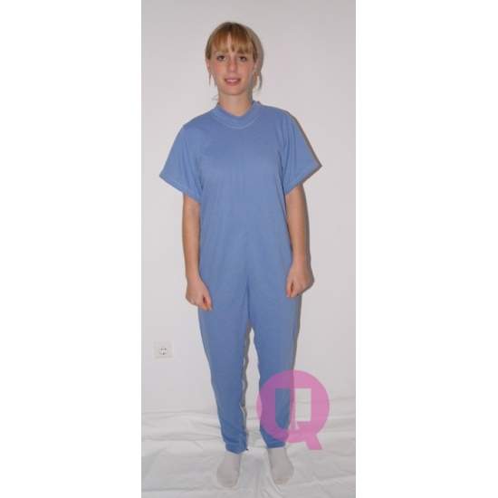 Pijama antipañal LARGO / MANGA CORTA CELESTE Tallas S - M - L - XL – XXL
