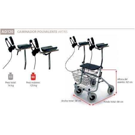 Polyvalente rollator Artris AD120