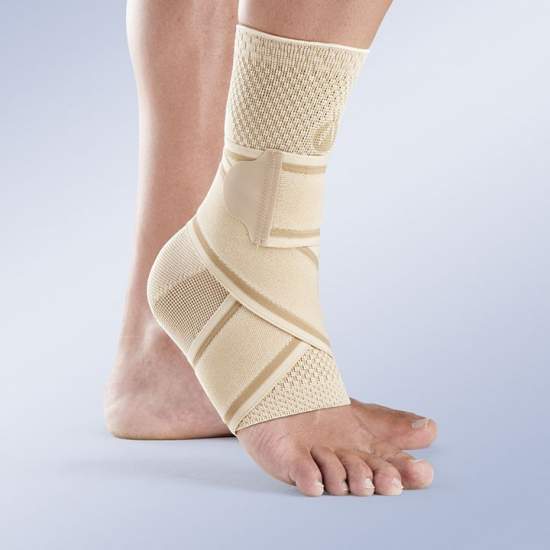 Tobillera cruzada-elástica beige