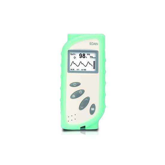 Funda de silicona para pulsioximetro eyd20185. Color verde .