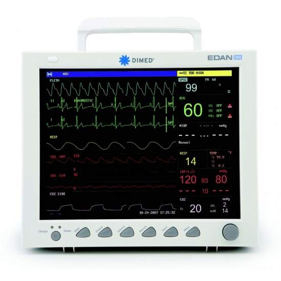 Multiparameter patient monitor printer three channels.