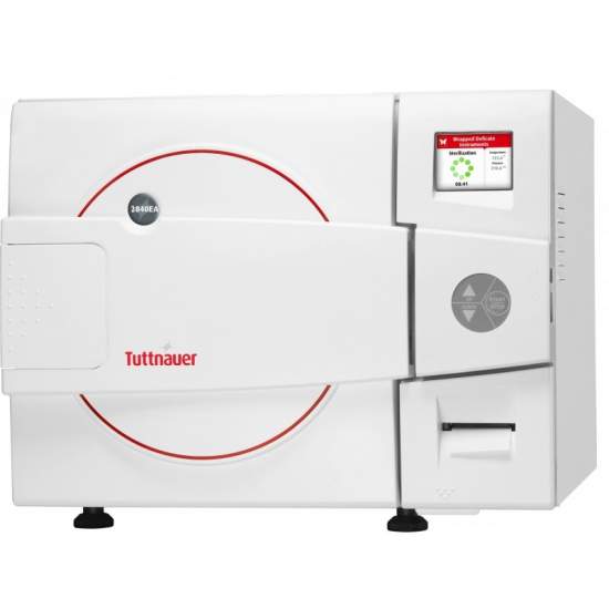 Autoclave horizontal de 28 litros automatico clase s, marca tuttnauer puerta frontal con 5
Bandejas.