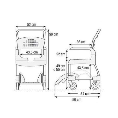 Duschstuhl und WC sauber