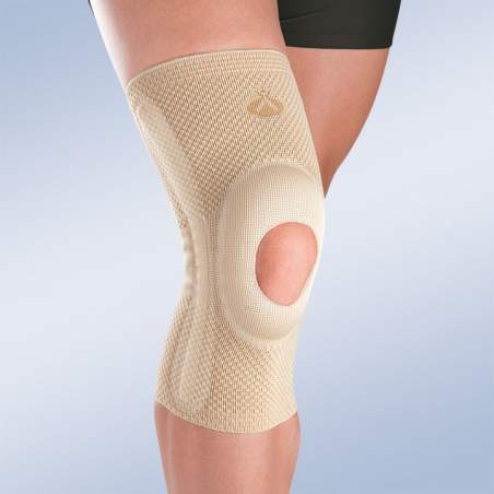 BREATHABLE ELASTIC KNEE SUPPORT WITH SILICONE HEAD OPEN IMPELLER AND SIDE STABILIZERS 9105