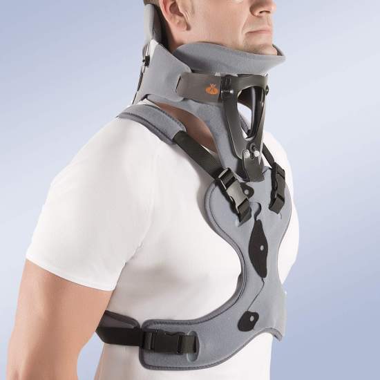 Colar cervical bivaldo com suporte torácico