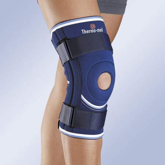 GENOU EN NEOPRENE AVEC ETIQUETTE OUVERTE, STABILISATEURS LATERAUX ET TIGES DE FIXATION 4103
