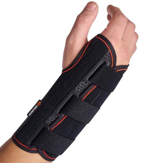 Semi-rigid wrist brace with...