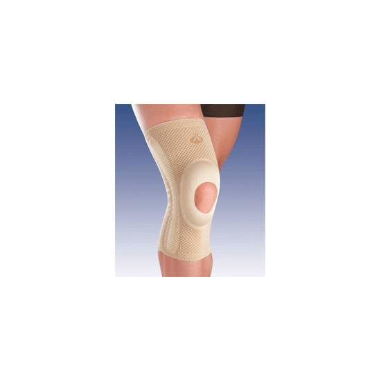 BREATHABLE ELASTIC KNEE SUPPORT WITH SILICONE HEAD OPEN IMPELLER AND SIDE STABILIZERS 8105