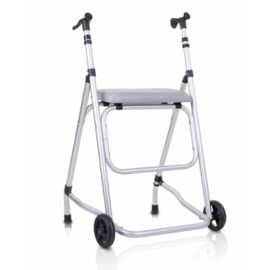 Andador Para Ancianos Mobiclinic Andador Adultos Aluminio Ligero Plegable  Con Asiento Y 2 Ruedas Capitel Gris con Ofertas en Carrefour