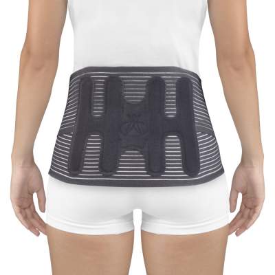 Faja sacrolumbar Lumbitron Elite corta Orliman LTG-275 vista posterior con las 4 ballenas de acero