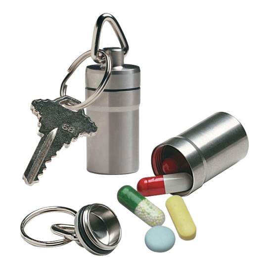 Pastillero llavero de metal