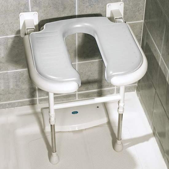 Folding forma assento de banho de 'U' com as pernas