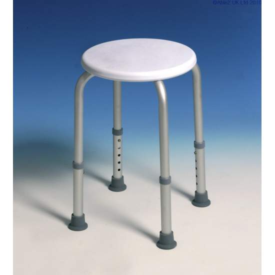 Taburete de ducha redondo, ajustable con 40 - 51 cm