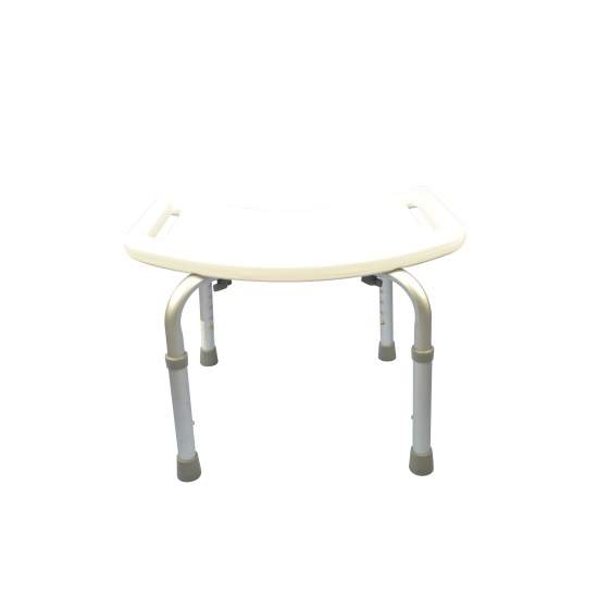 Aluminum shower stool height adjustable backless
