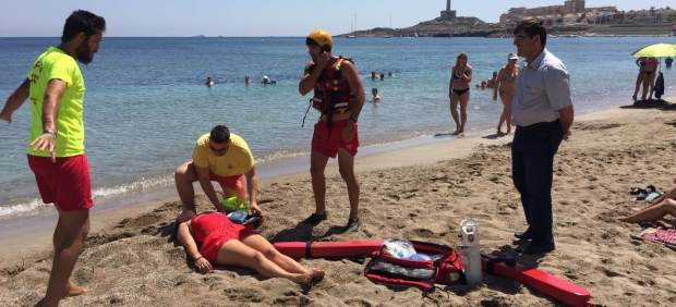 Simulacro de rescate de un ahogado