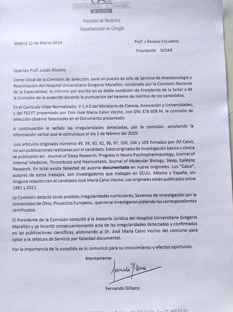 La Comunidad de Madrid atribuye cuatro delitos al anestesista que falseó su currículum