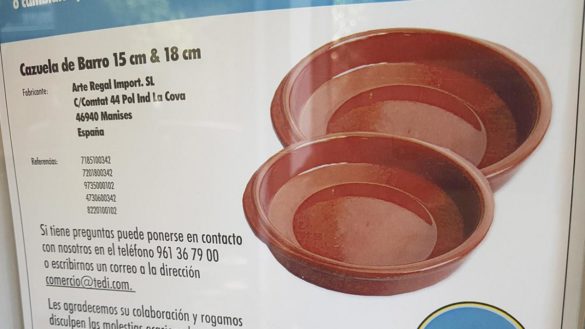 facua-alerta-del-peligro-para-la-salud-de-las-cazuelas-de-barro-vendidas-por-tedi-por-su-alto-contenido-en-aluminio