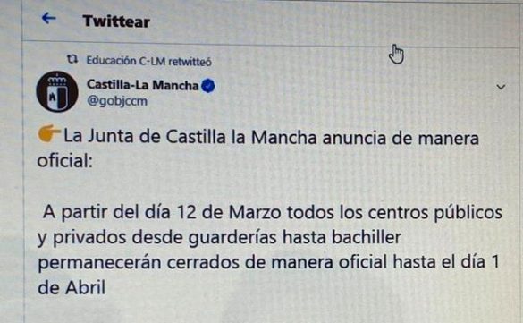 la-junta-de-castilla-la-mancha-denuncia-un-bulo-en-redes-sociales-sobre-el-cierre-de-colegios-por-el-coronavirus