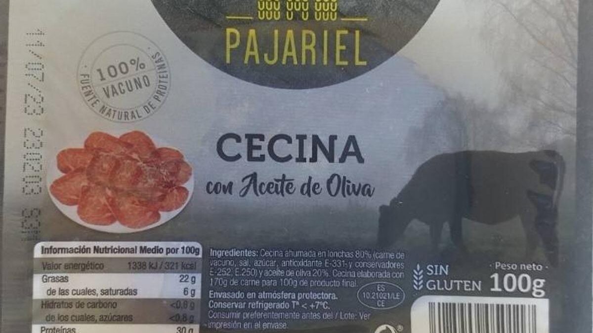 Alerta sanitaria por presencia de listeria en cecina en lonchas de Pajariel y Lidl