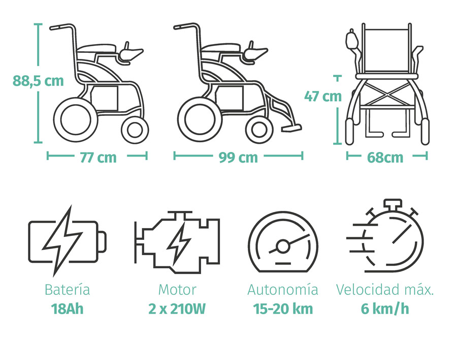 Silla de ruedas eléctrica plegable Bambú Silla de ruedas eléctrica plegable Bambú
